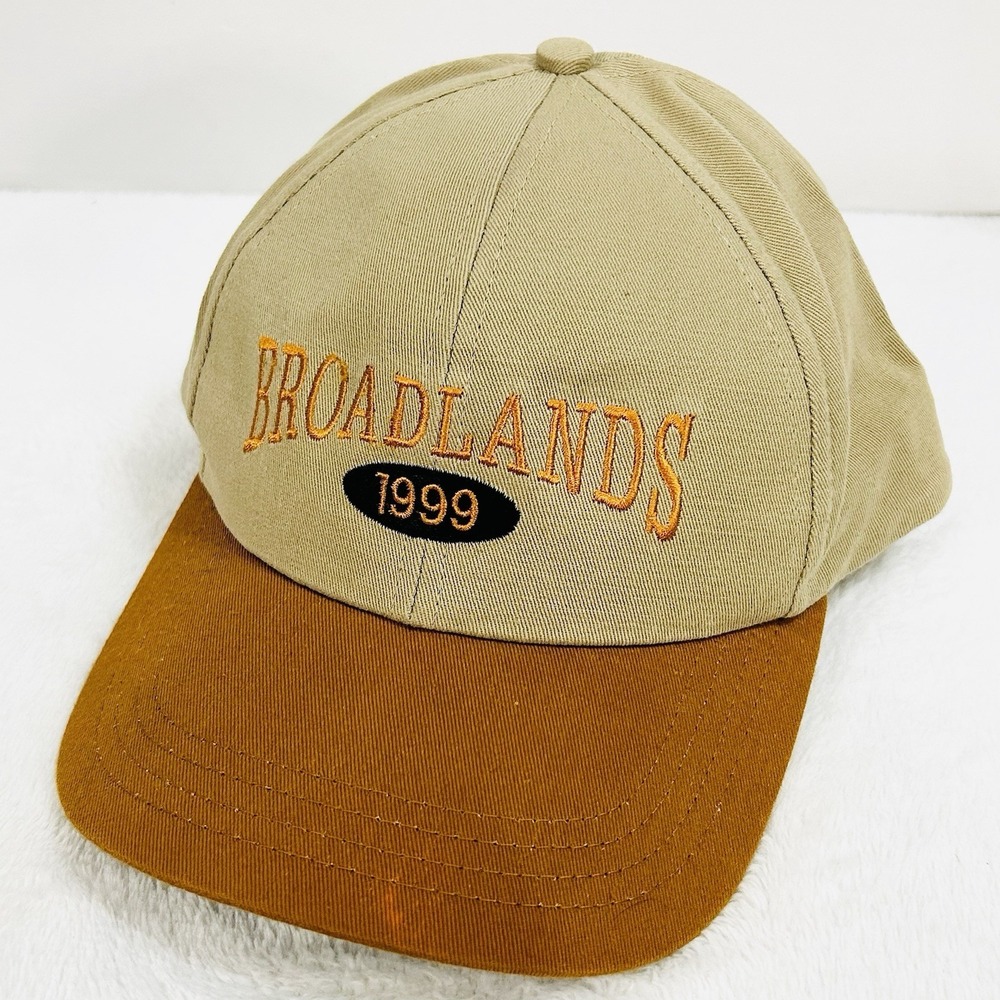 Broadlands 1999 Wordmark 2-Tone Hat Cap Adjustable Strapback‎ Beige Outdoors